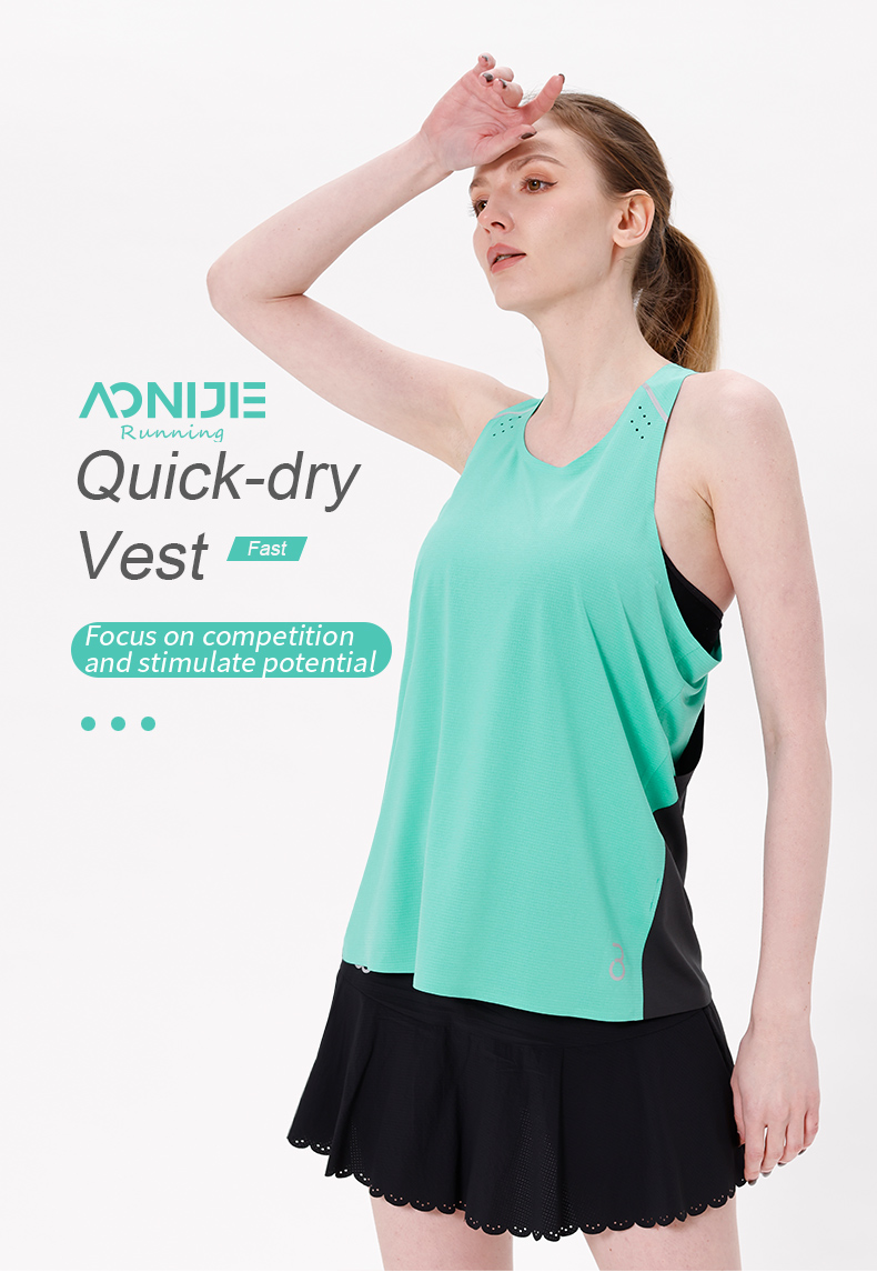 AONIJIE FW5116 Spring Summer Running Gym Sports T-Shirts Women Female Quick Drying Vest Breathable Loose Sleeveless Blouse Tops
