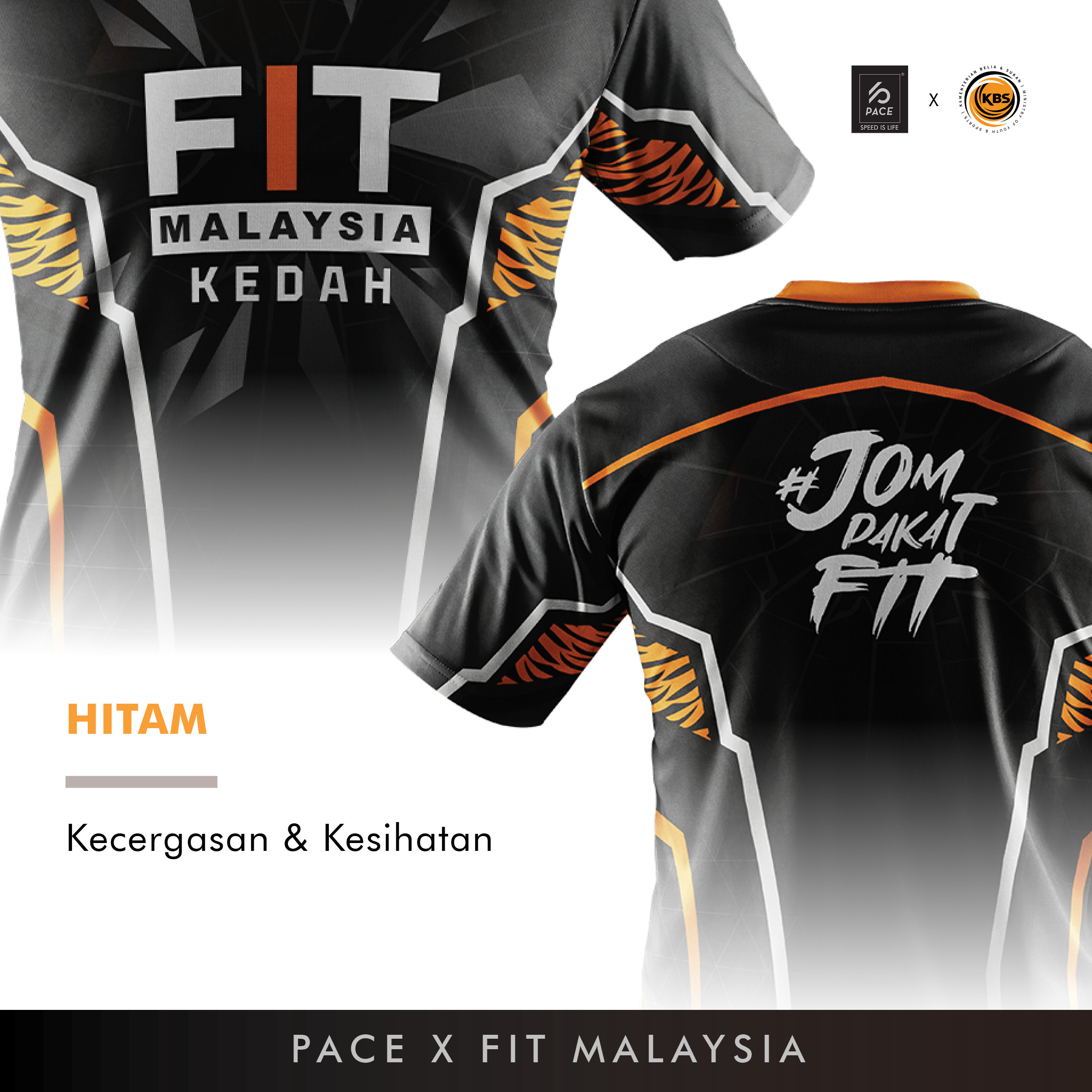 FIT MALAYSIA - KEDAH (JOM PAKAT FIT) R-NECK BLACK/GREEN KIDS