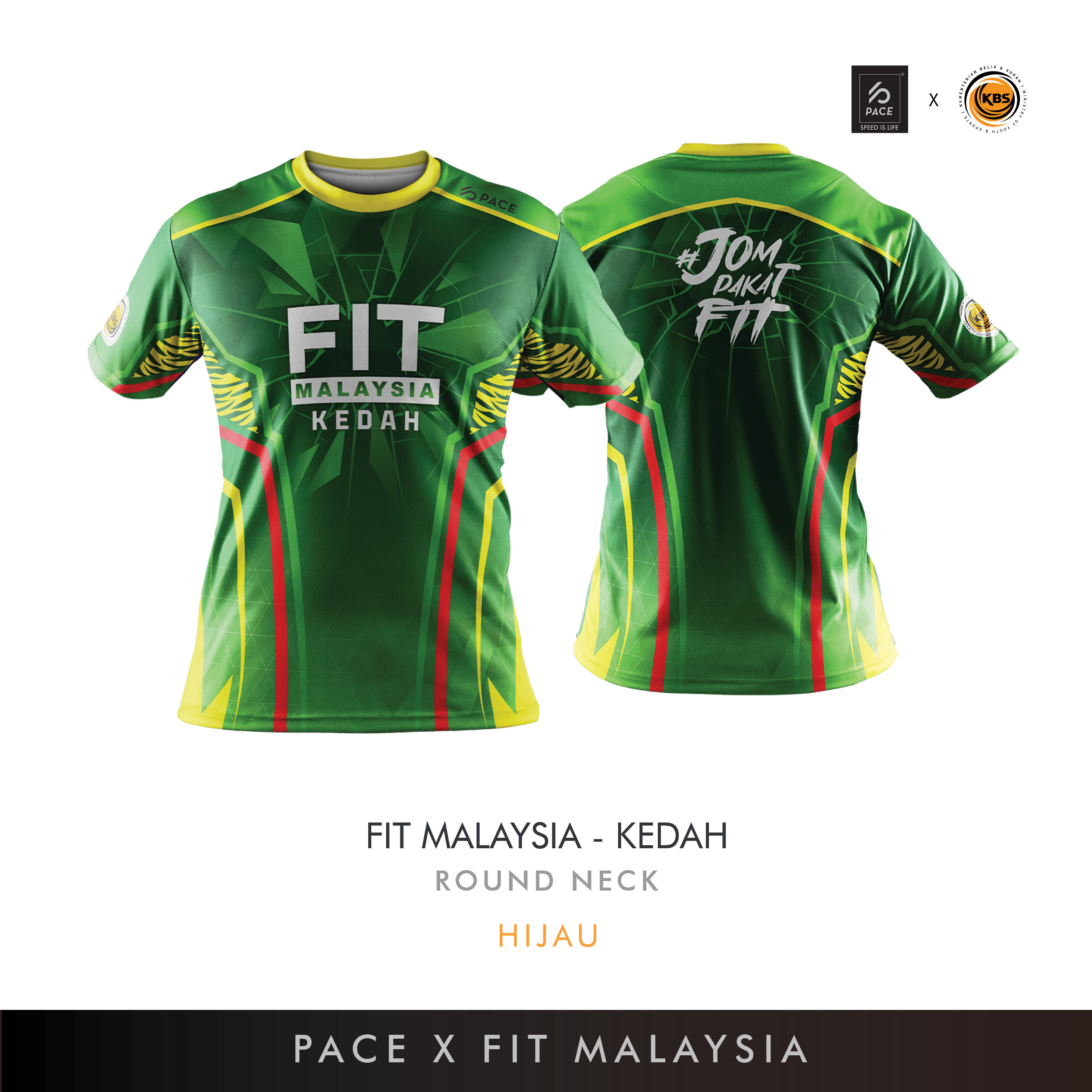 FIT MALAYSIA - KEDAH (JOM PAKAT FIT) R-NECK BLACK/GREEN KIDS