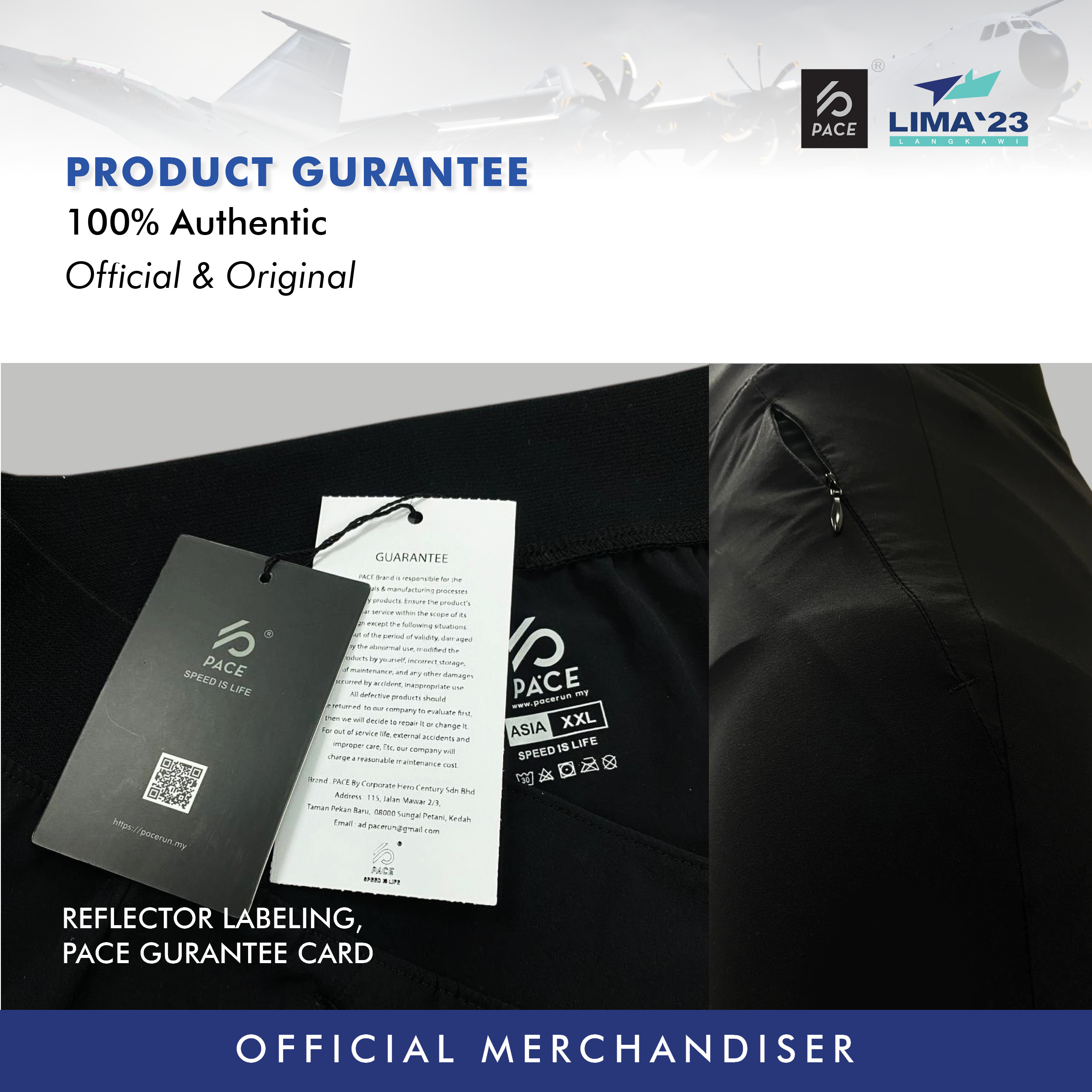 LIMA23 Black & Navy Tapered Running track Pants