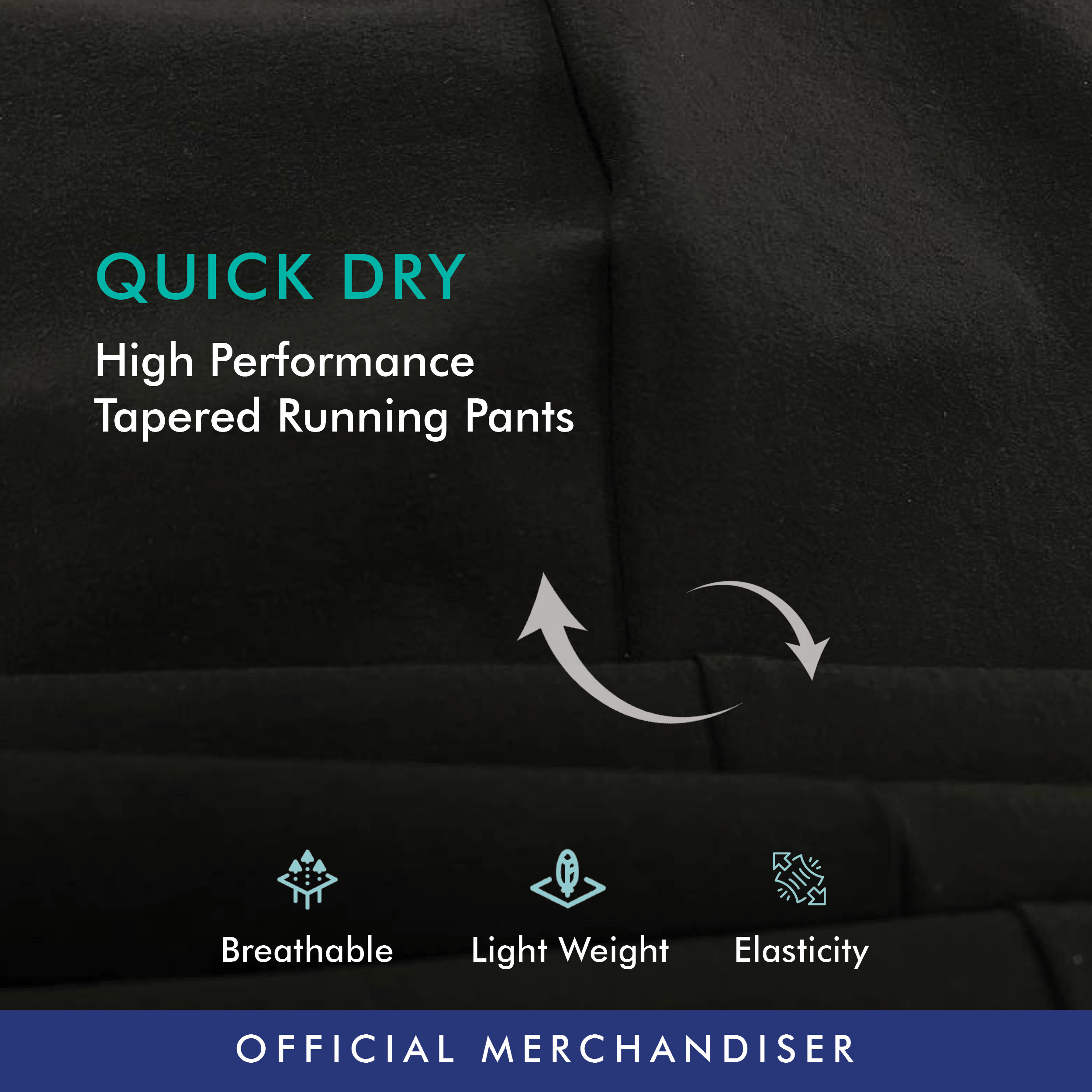 LIMA23 Black & Navy Tapered Running track Pants