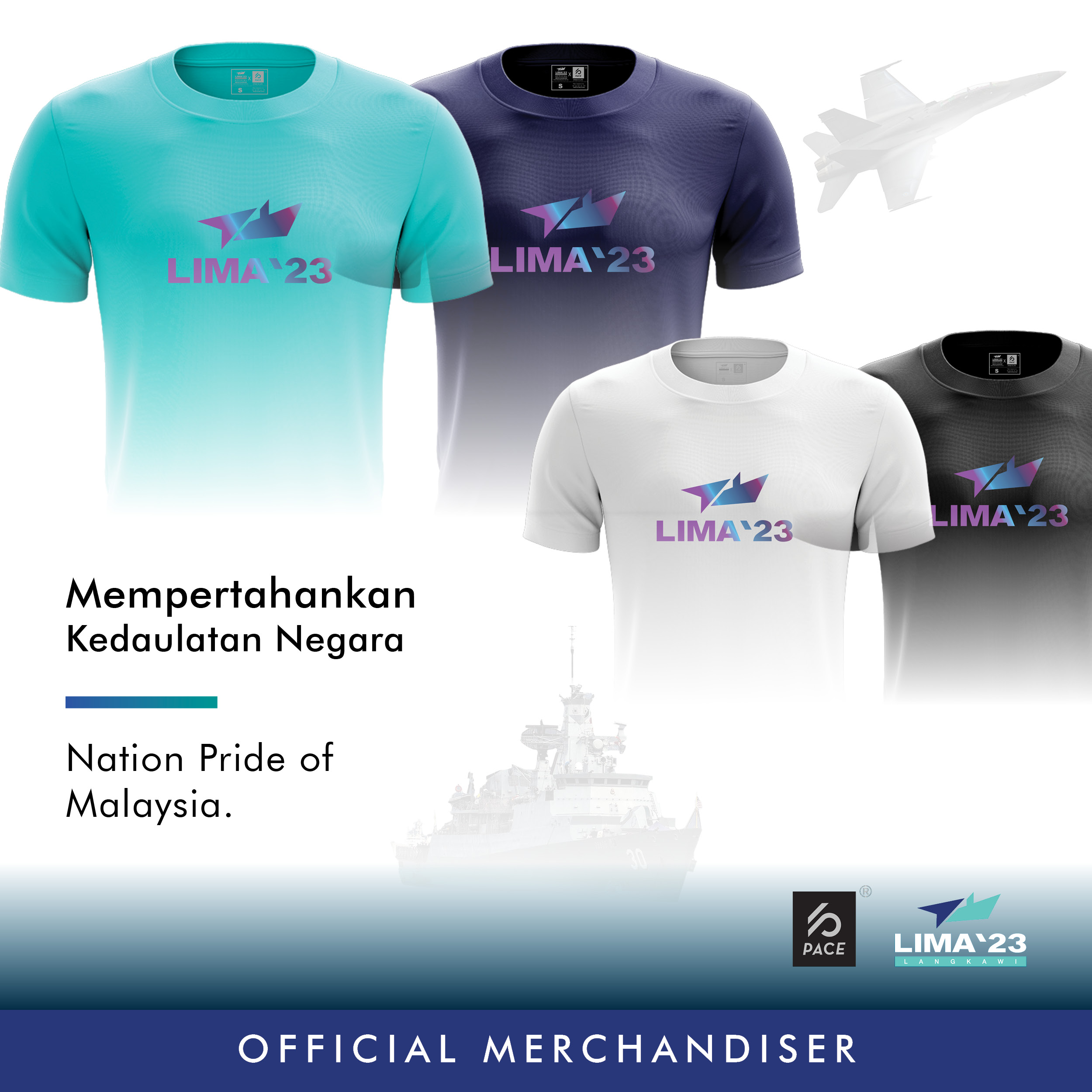 LIMA'23 Rainbow Reflective Tee Shirt Black, White, Navy & Tiffanny Blue