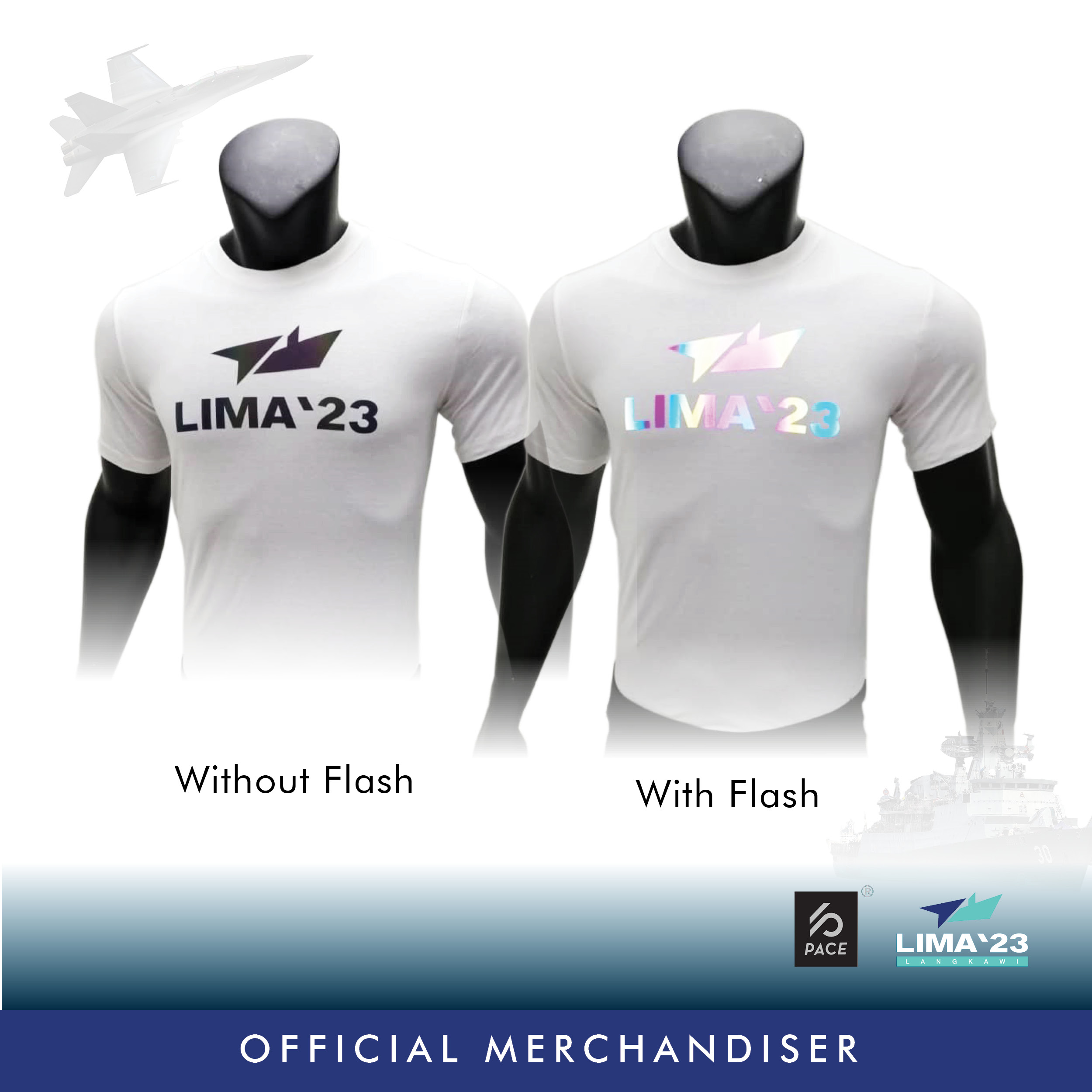 LIMA'23 Rainbow Reflective Tee Shirt Black, White, Navy & Tiffanny Blue
