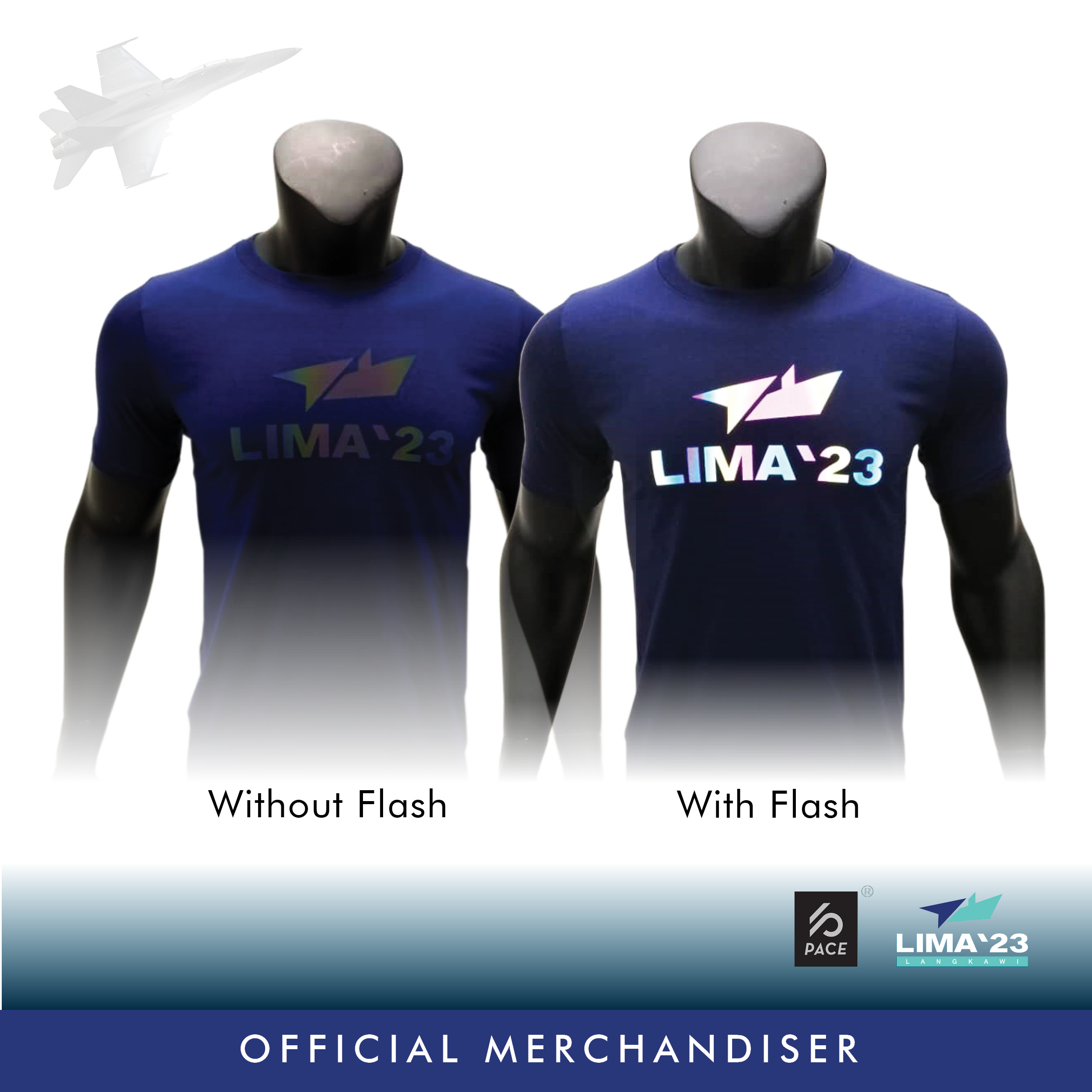 LIMA'23 Rainbow Reflective Tee Shirt Black, White, Navy & Tiffanny Blue