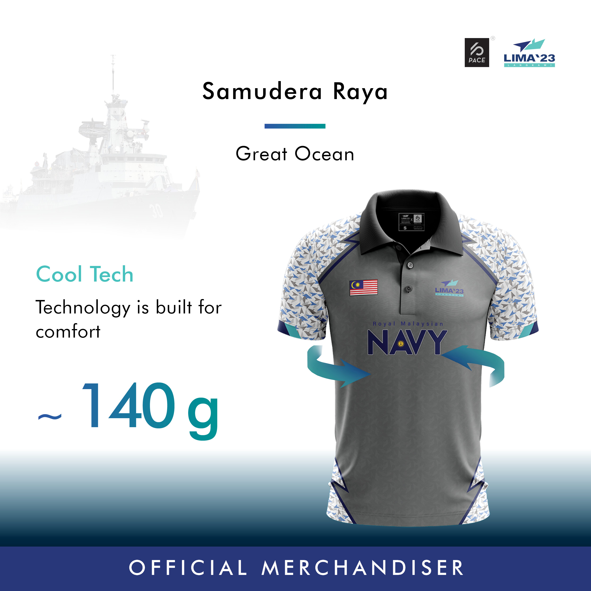 LIMA23 Navy Camo Polo Shirt