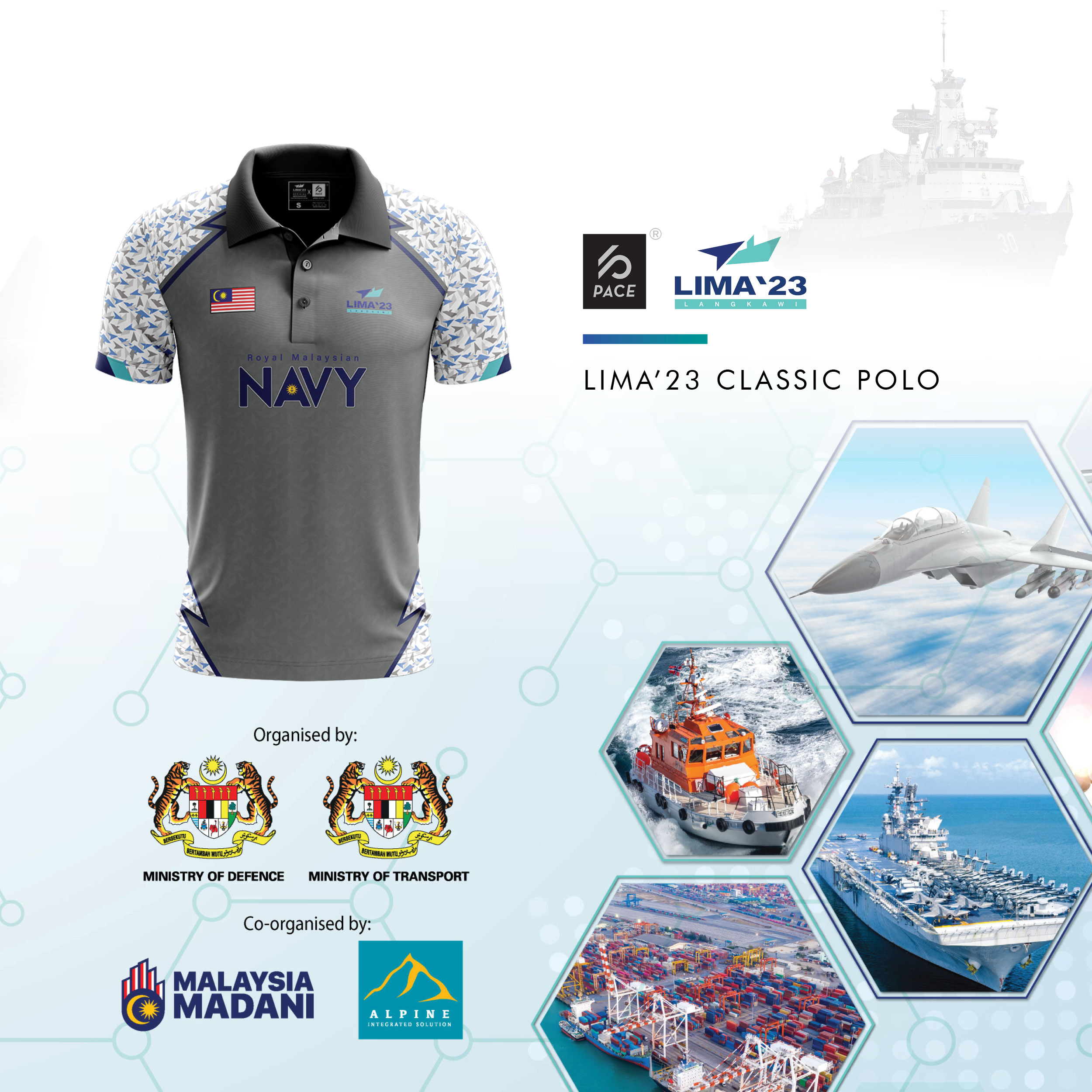 LIMA23 Navy Camo Polo Shirt