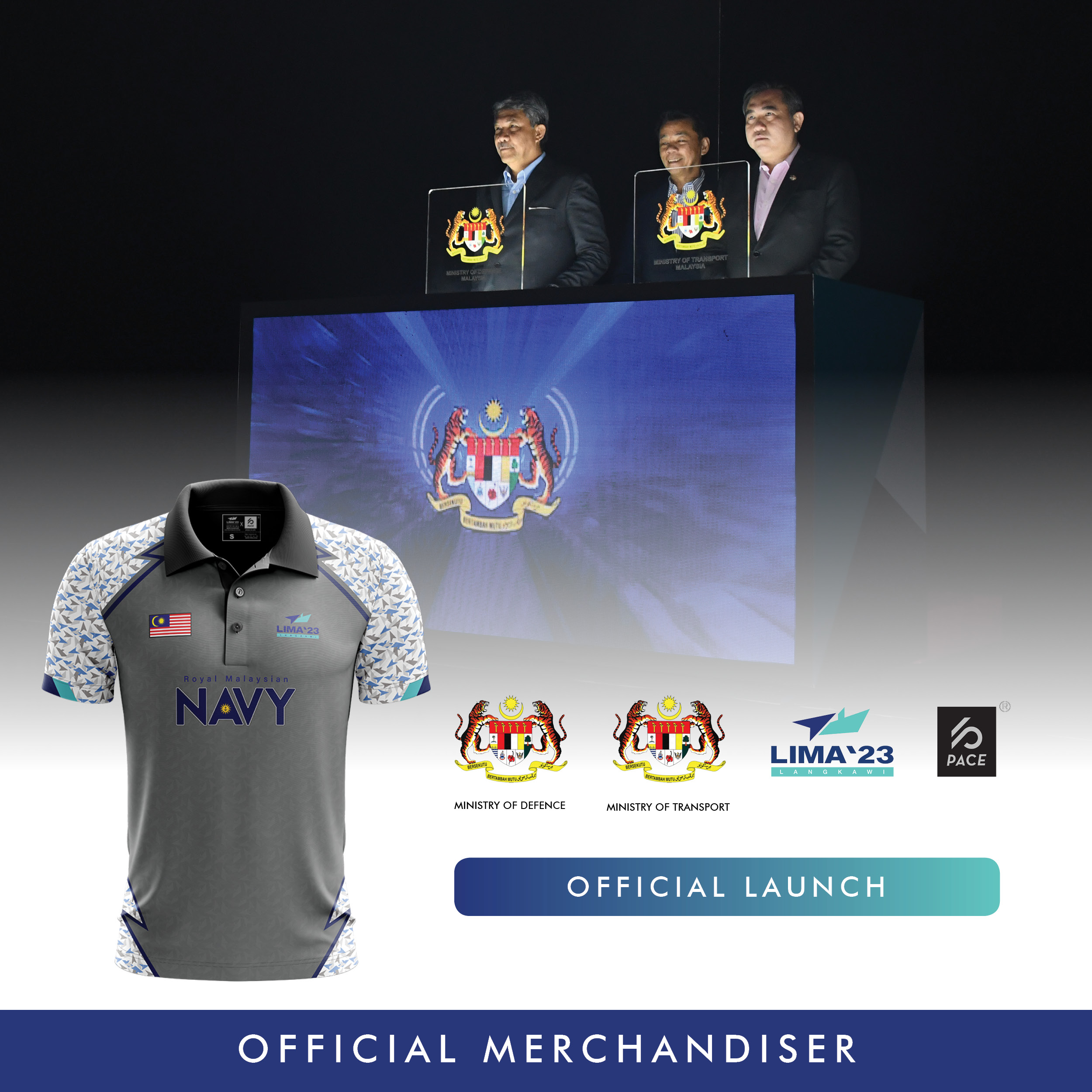 LIMA23 Navy Camo Polo Shirt