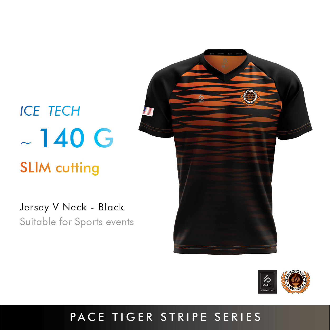 TIGER STRIPE SERIES -TEAM MALAYSIA JERSEY-BLK