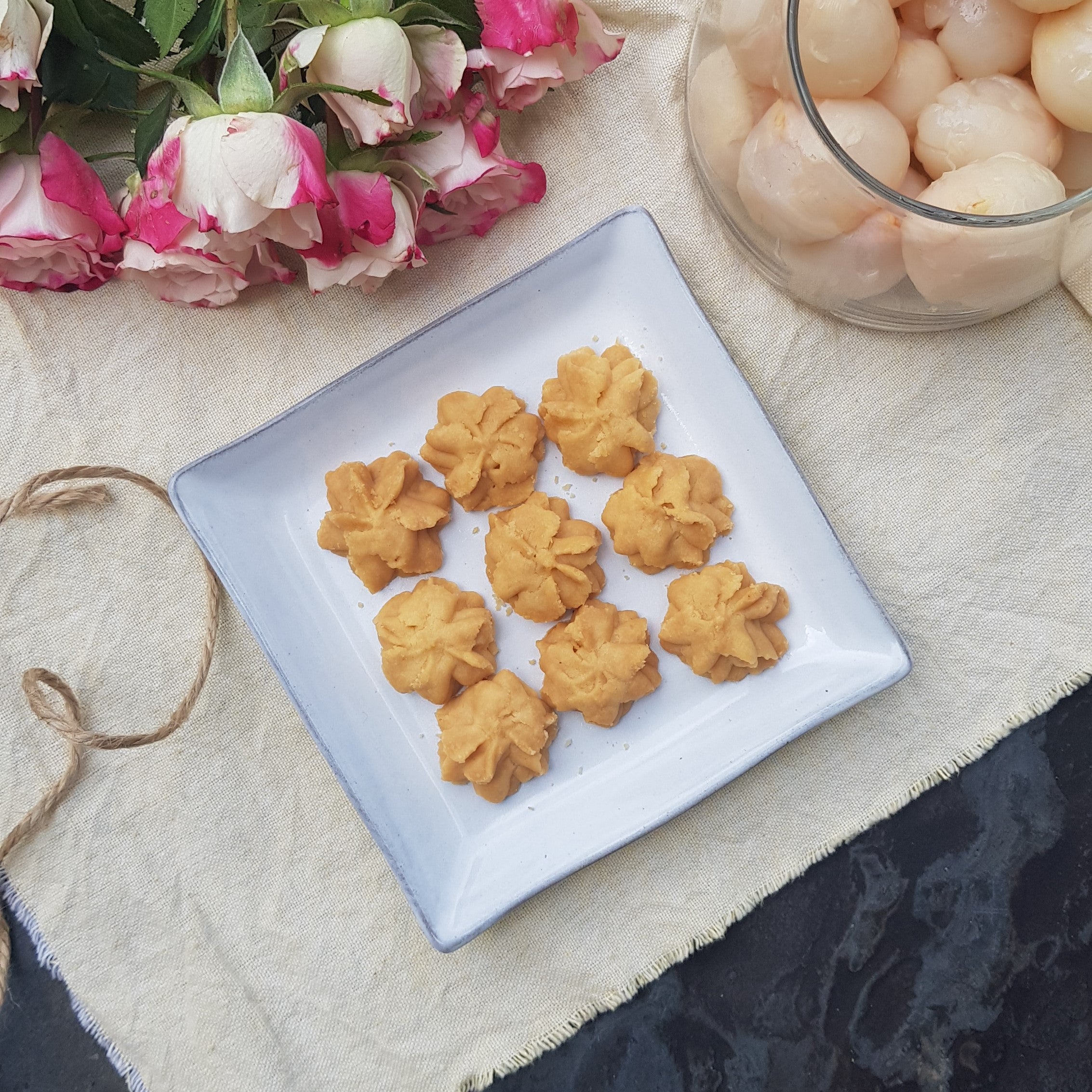 Lychee Rose Butter Cookies