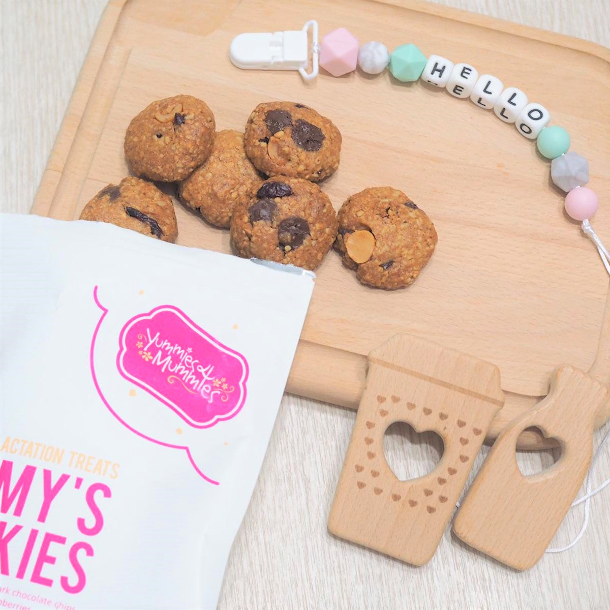 Yummies4mummies & Little Mouse Workshop - Lactation Cookies OR Lactation Granola + Teether Gift Set