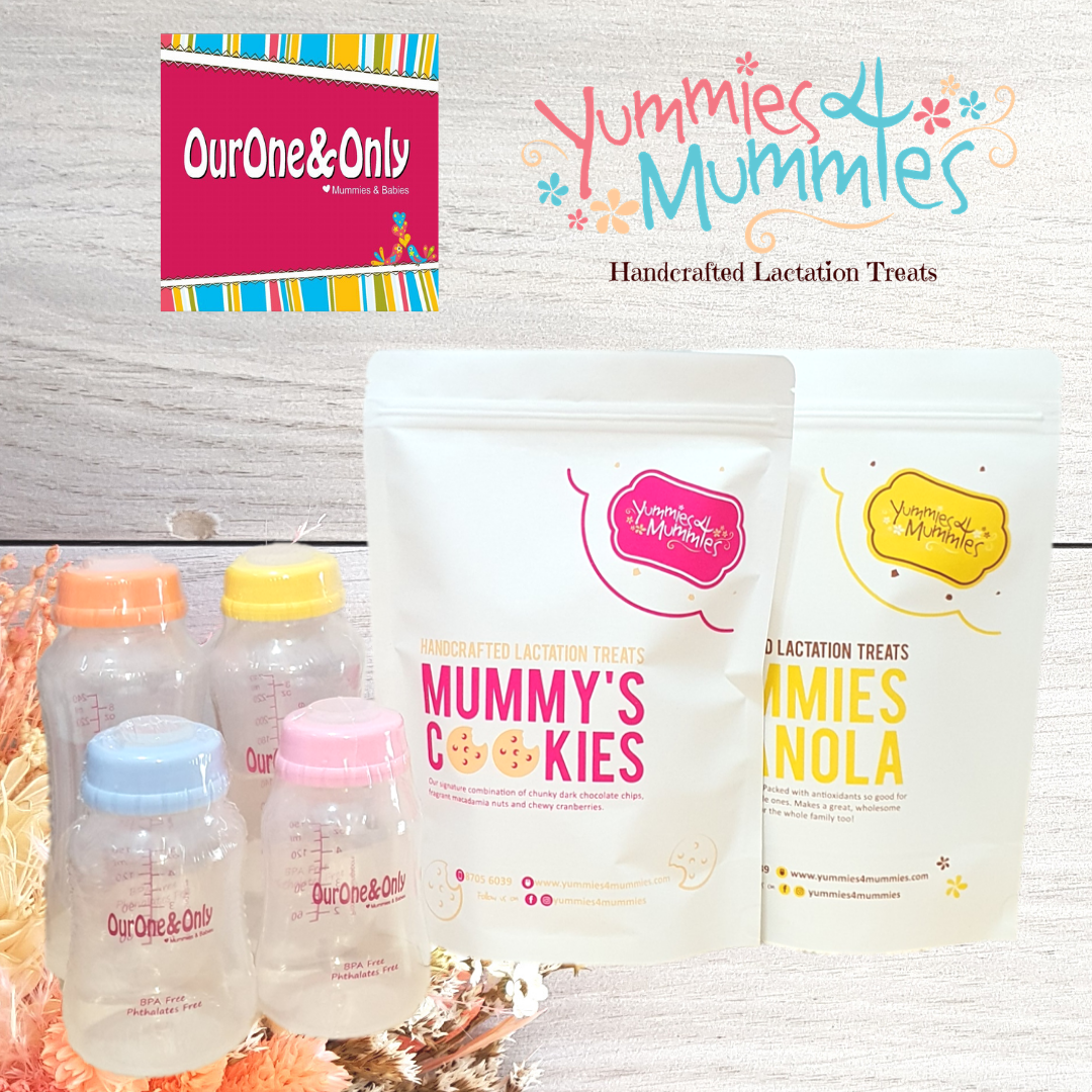 Yummies4mummies & OurOne&Only - Storage Bottles + Lactation Cookies / Lactation Granola Bundle