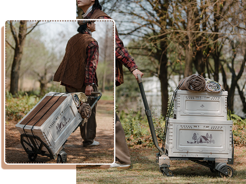 ネイチャーハイク新作収納ボックス  蓋付き 引き出し 3扉付き 強い耐荷重 コンテナ 車載用 折り畳み-Naturehike
