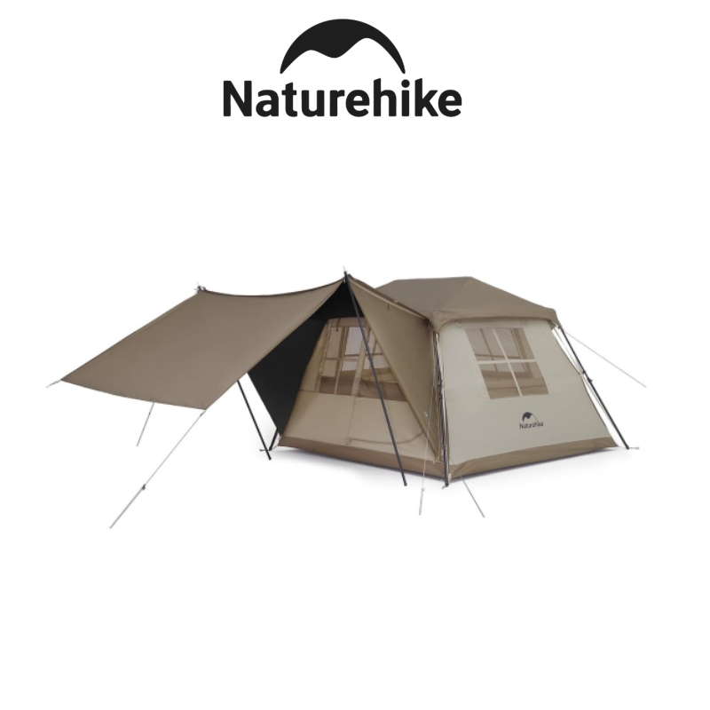 Naturehike Village5.0 ワンタッチ テント 2~4人用 ロッジ型 拡張キャノピー キャンプ