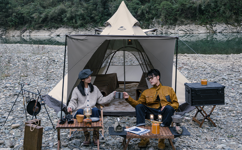 Naturehike Campfire六角形 ワンポールテント ４人用 天井高240cm