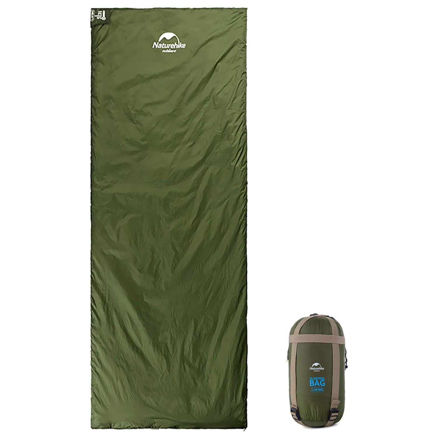 Naturehike LW180寝袋 洗える コンパクト 軽量 3.5シーズン シュラフ アウトドア キャンプ スリーピングバッグ 封筒型 連結可能