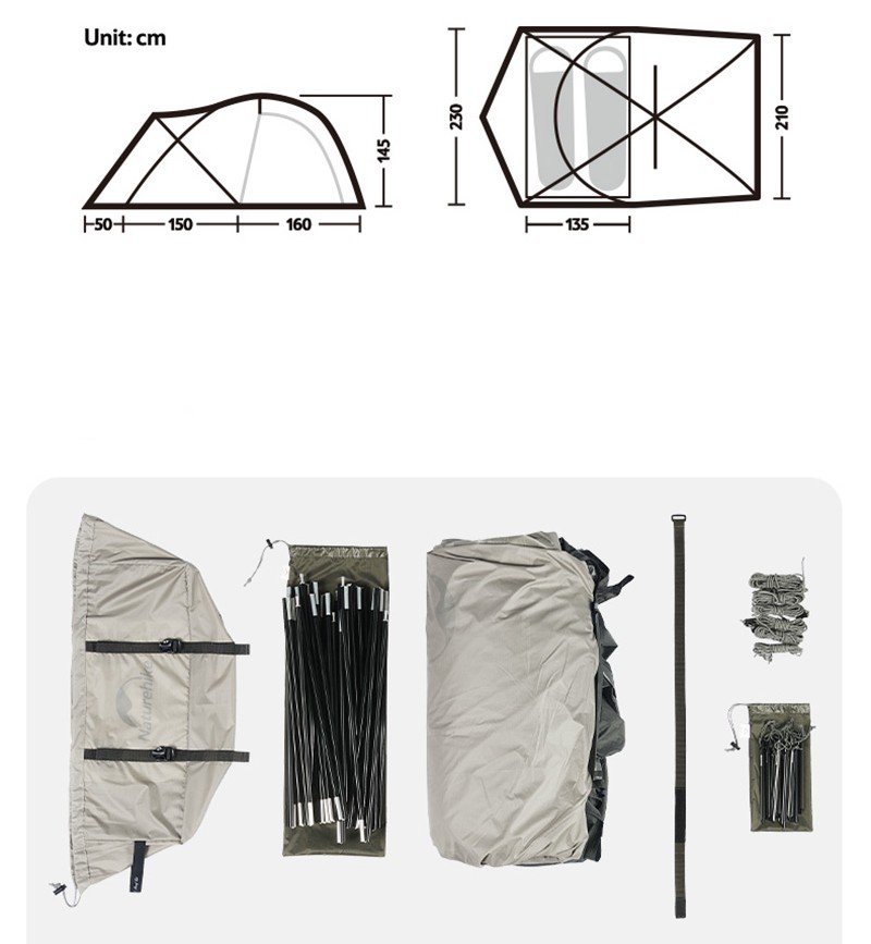 ネイチャーハイク　ヒルズ hills アテナ ステイシー アーストリッパー Naturehike The hills テント 2～3人用 3.3KG 超軽量 1LDK 二