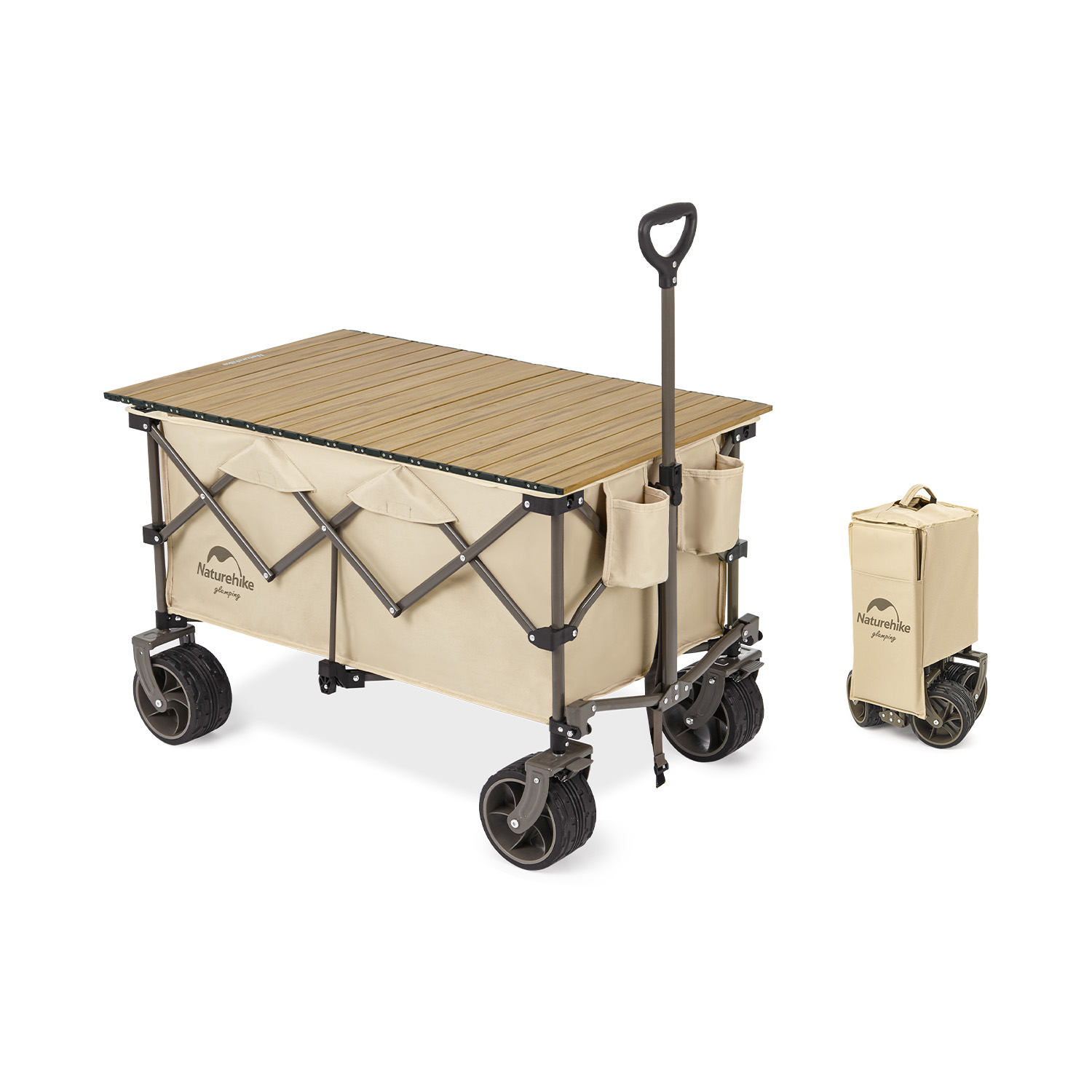 ネイチャーハイク  TC02キャリーワゴン 大容量 197L 耐荷重150kg 特大タイヤ ロック可能 ワンタッチ収束式-Naturehike