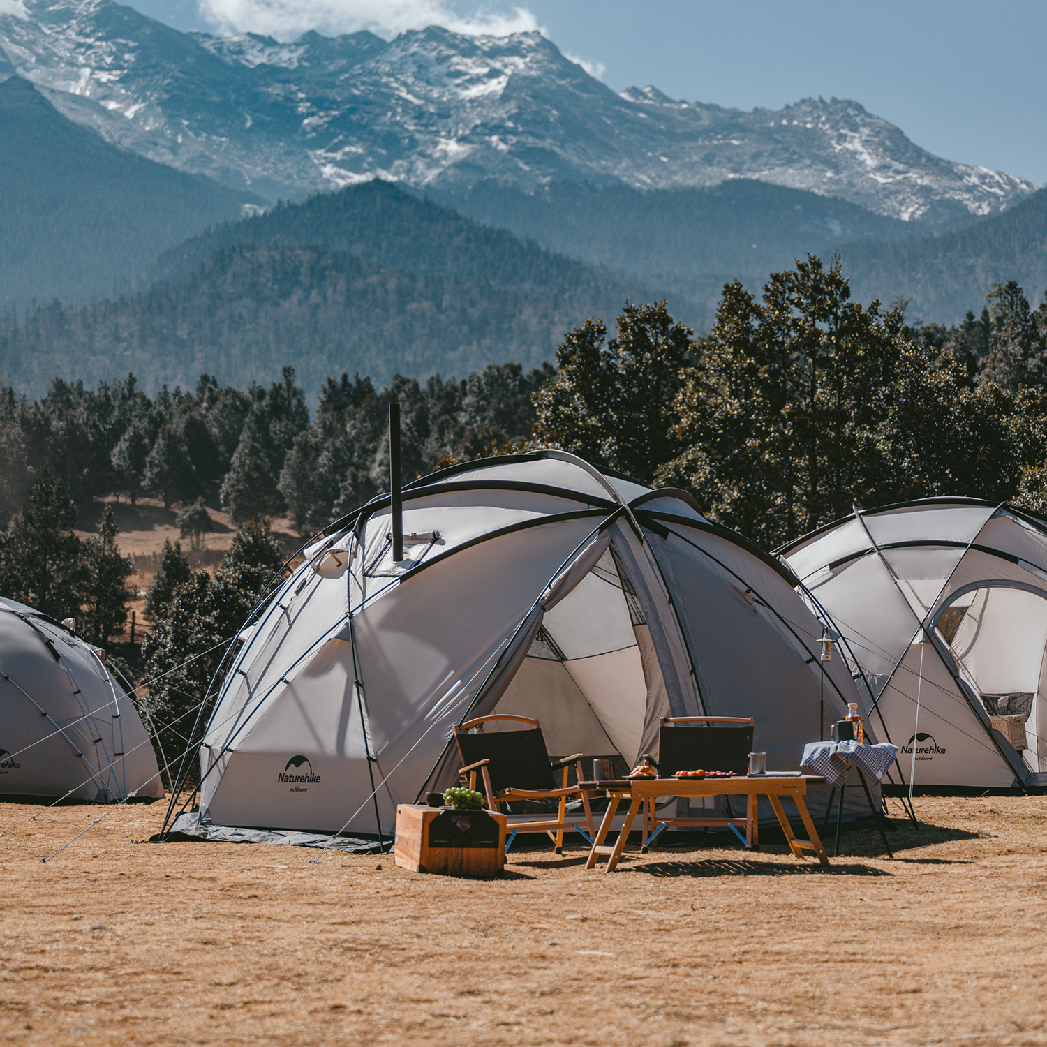 Naturehike 測地線 ドームテント 煙突穴付き 防水防雪 測地線
