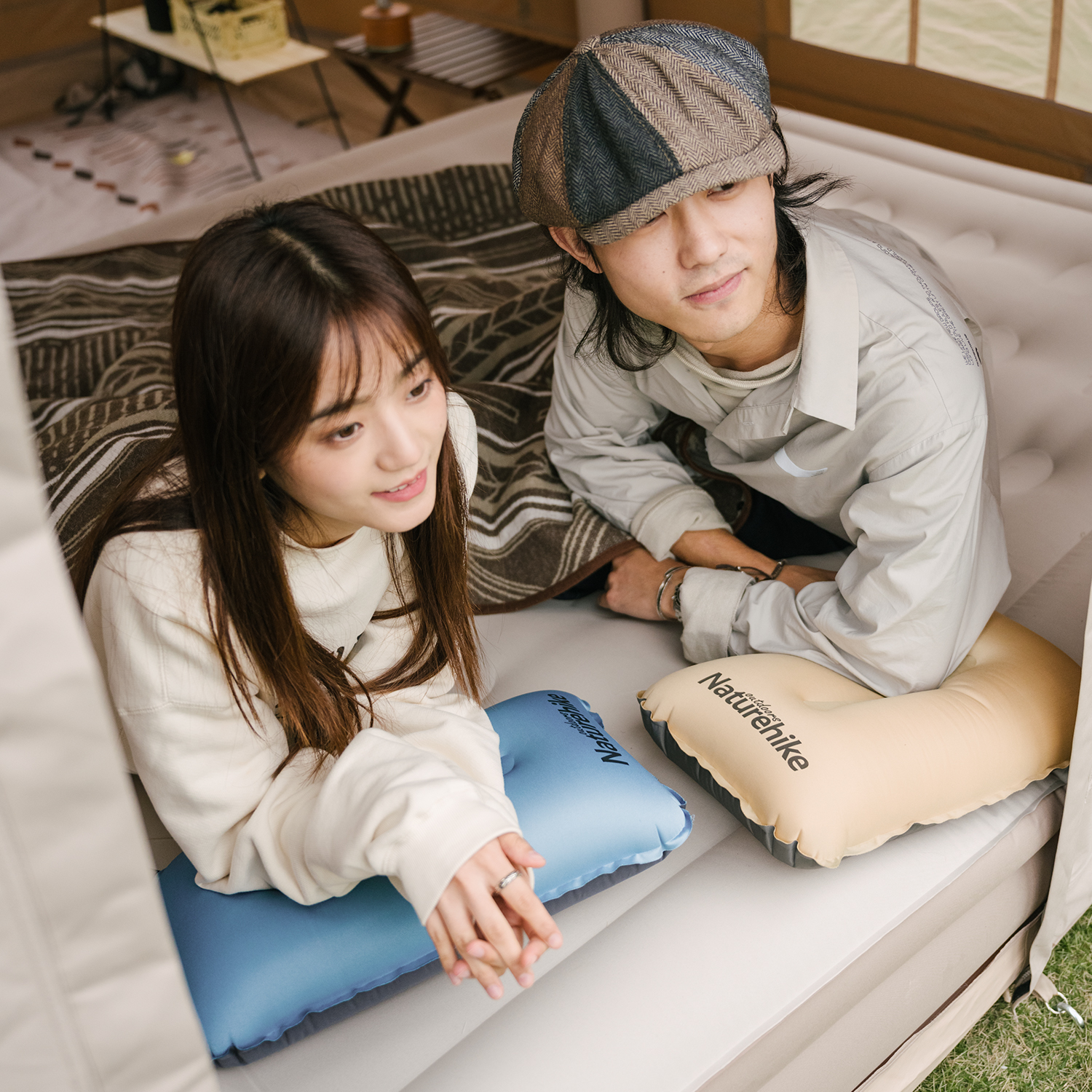 ネイチャーハイク 人間工学設計 u字型エアー自動空気枕  -Naturehike