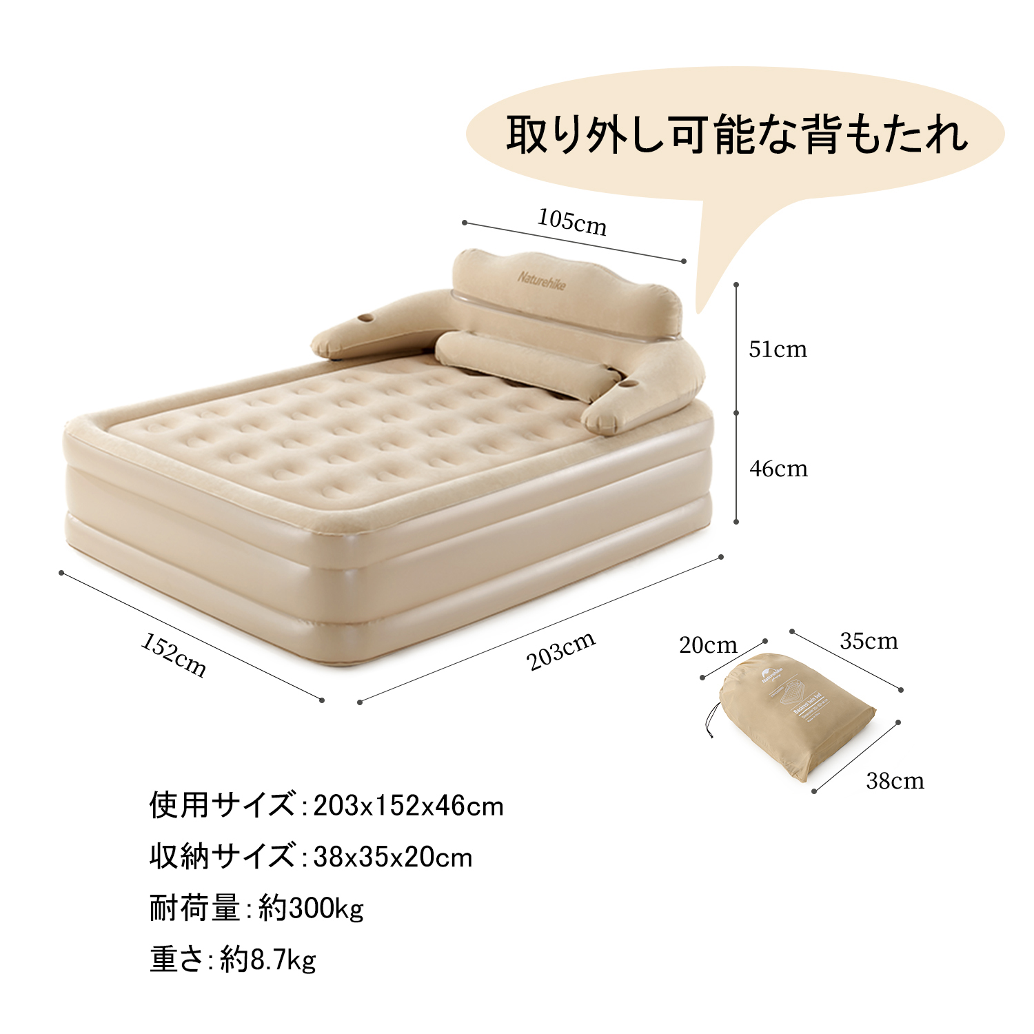 Naturehike エアーベッド ダブル コンパクト 寝心地よい 極厚 Naturehike エアーベッド ダブル コンパクト 寝心地よい 極厚