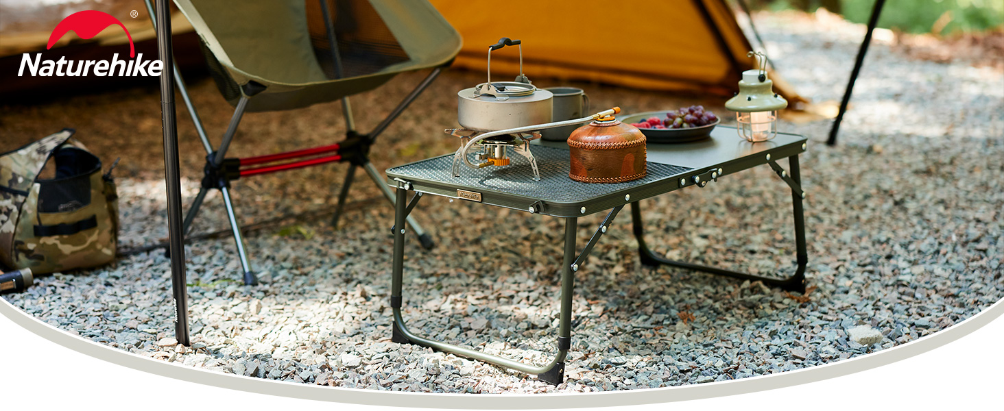 Naturehike キャンプ テーブル 2段階高さ調整可能 1.4kg 軽量 耐荷重