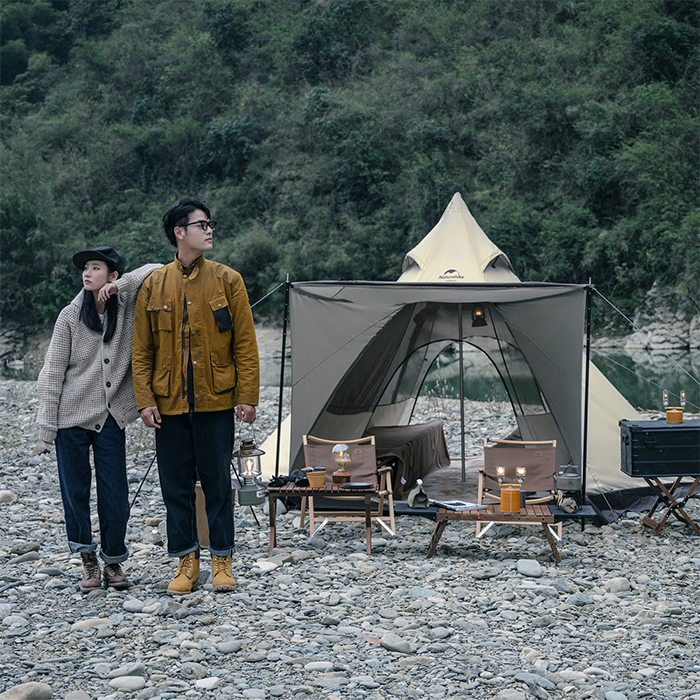 ネイチャーハイク 六角形ワンポールテント４人用 天井高240cm-Naturehike