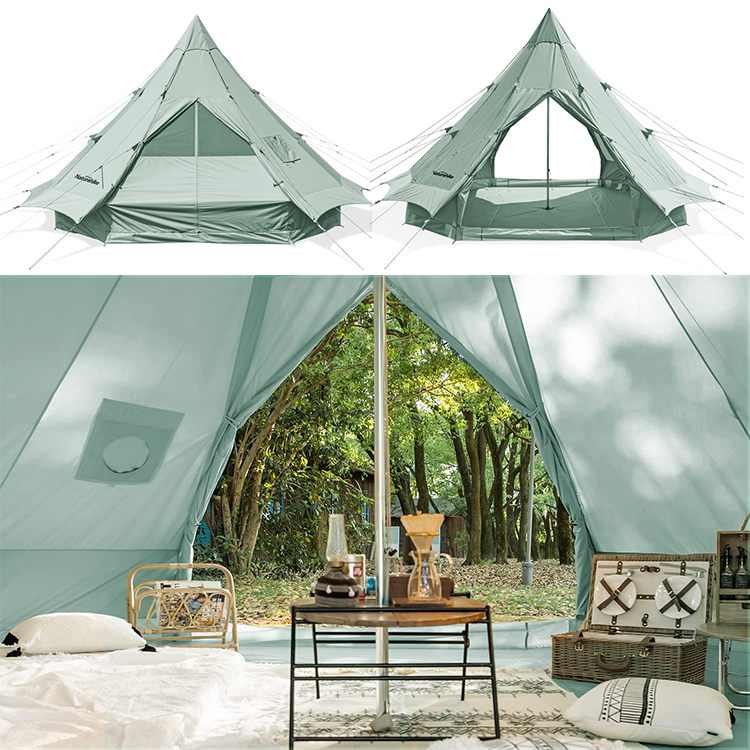 ネイチャーハイク コットンワンポールテント 広いスペース-Naturehike