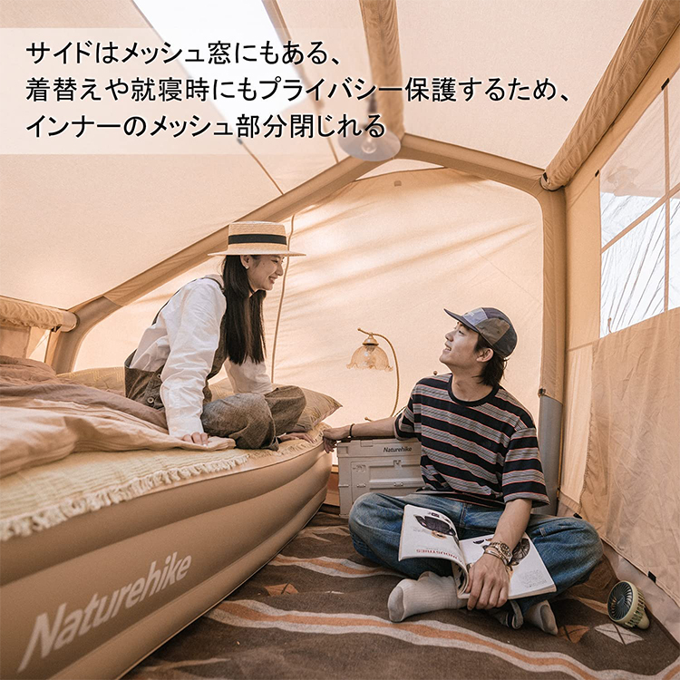 セット推薦　ネイチャーハイク Air12 Yワンポールテント 4-6人用 設営簡単 TC生地-Naturehike
