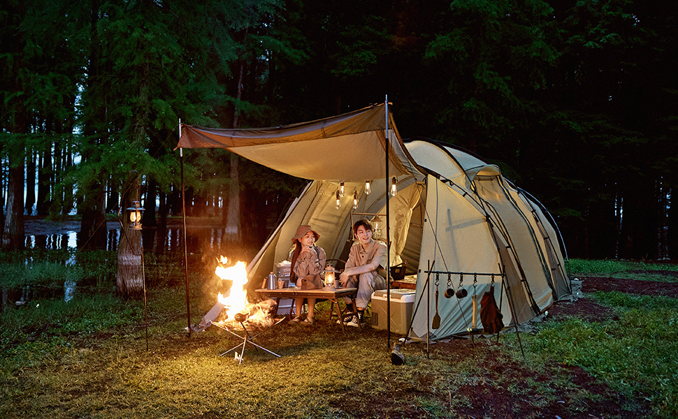 カマボコ型 つーりんぐどーむ 3人用テント シェルター かまぼこテント 家族 カップル 大型テント 3ルームテント