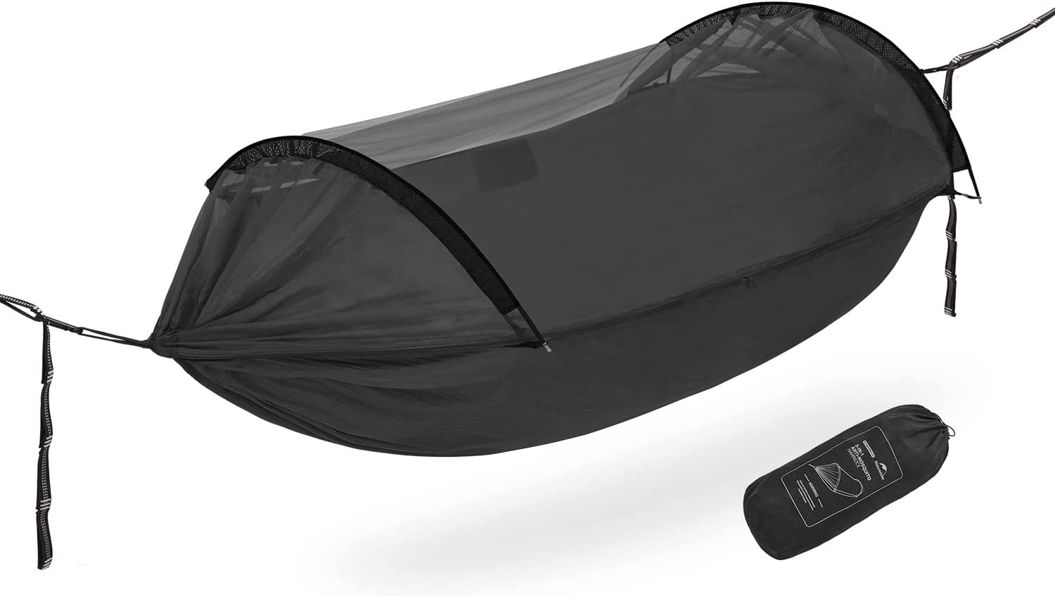 Naturehike公式ショップ ハンモック 吊り下げ式 蚊帳付き 耐荷重200kg ポール付き ソロキャンプ -Naturehike