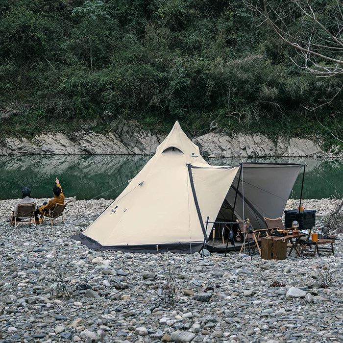 ネイチャーハイク 六角形ワンポールテント４人用 天井高240cm-Naturehike