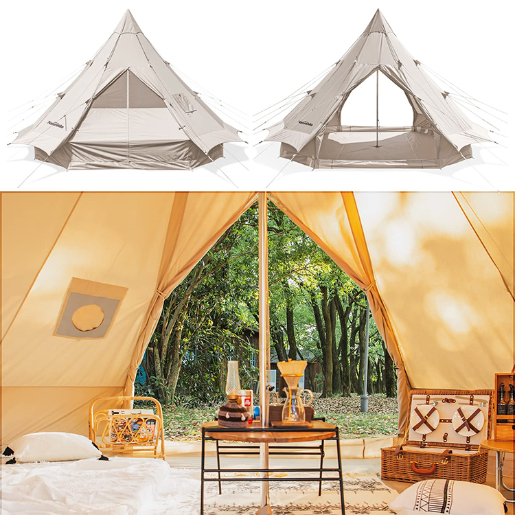 Naturehike直営店 ワンポールテント コットン ４シーズン 5-8人用 煙突穴付き スパイア テント ピラミッドテント ファミリーキ ワンポールテント ONEPOLE TENT \u2013 Naturehike