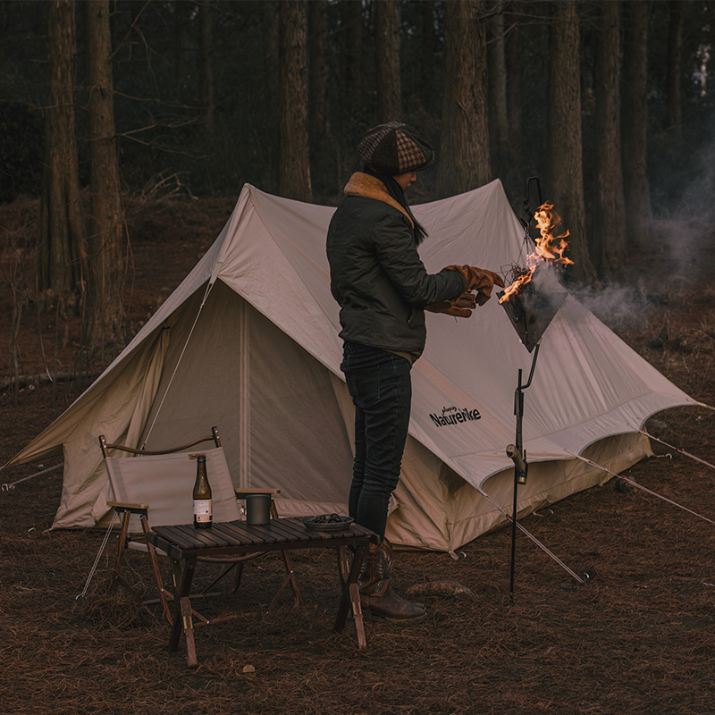 数量限定 ネイチャーハイク三角形焚火台 折りたたみ式