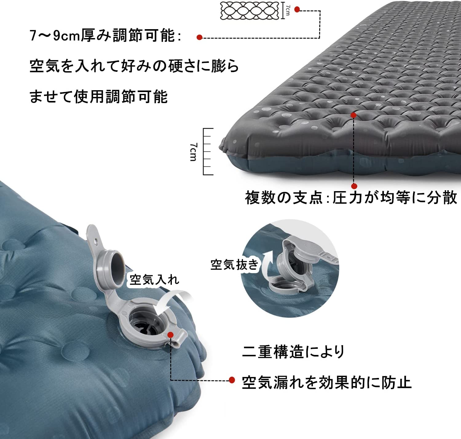 ネイチャーハイク エアーマット 高R値 R3.5 超軽量 500ｇだけ-Naturehike