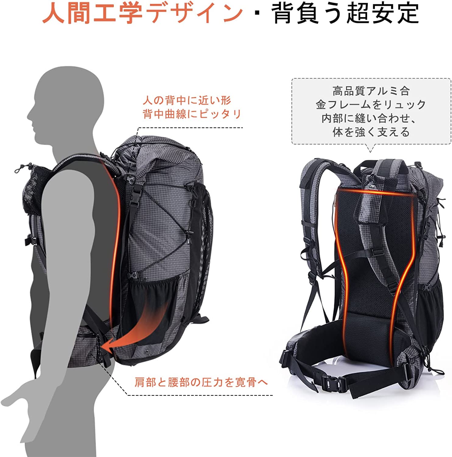ネイチャーハイク リュック ハイキングRockバッグ 登山 多機能-Naturehike