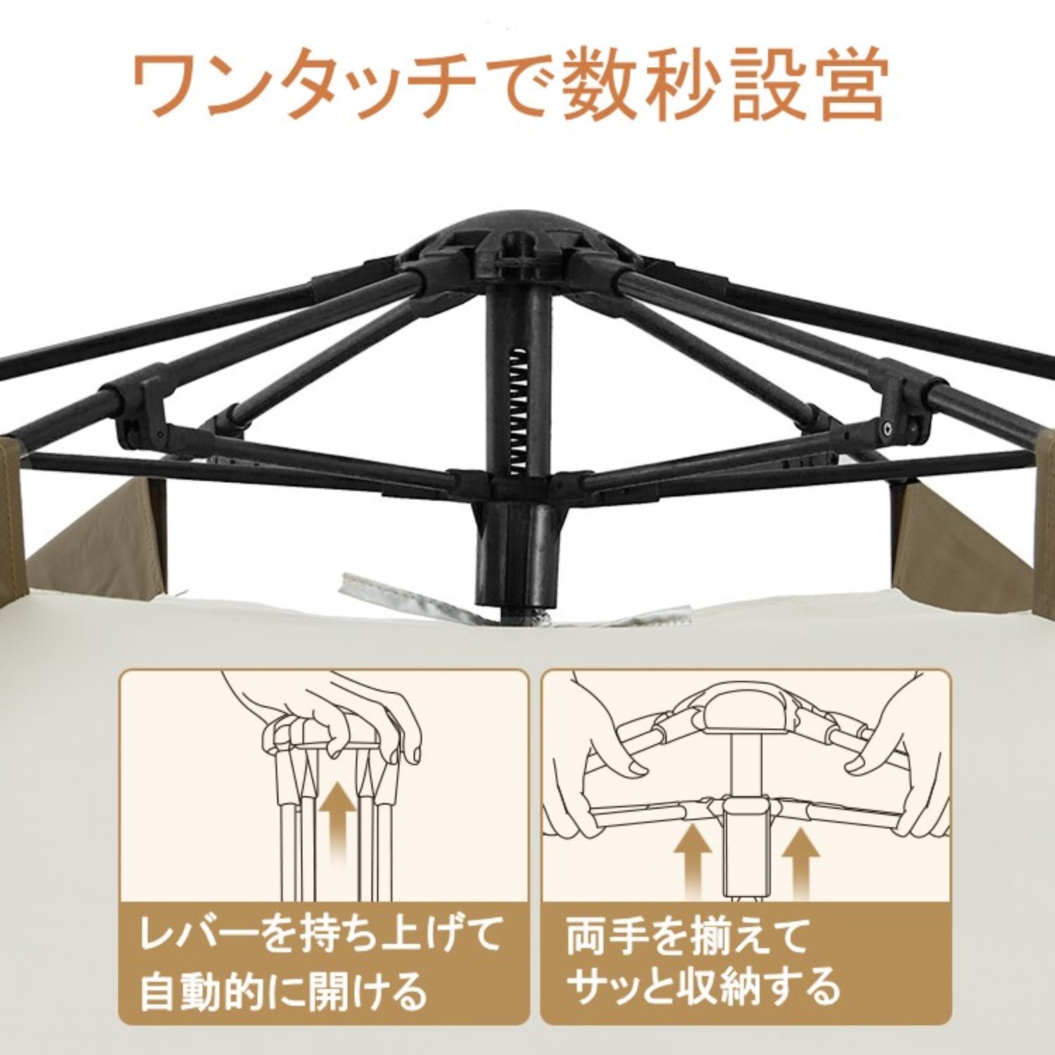 Naturehike 六角形 ワンタッチテント 4~5人用 ロッジ型 UPF50+ Naturehike 六角形 ワンタッチテント 4~5人用 ロッジ型 UPF50+