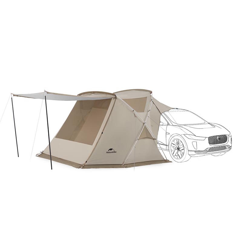 Naturehike カーサイドテント セルフドライブツアー テント 車体連結 前室 2人用 シルバーコーティング キャンプ 二重層 タープ
