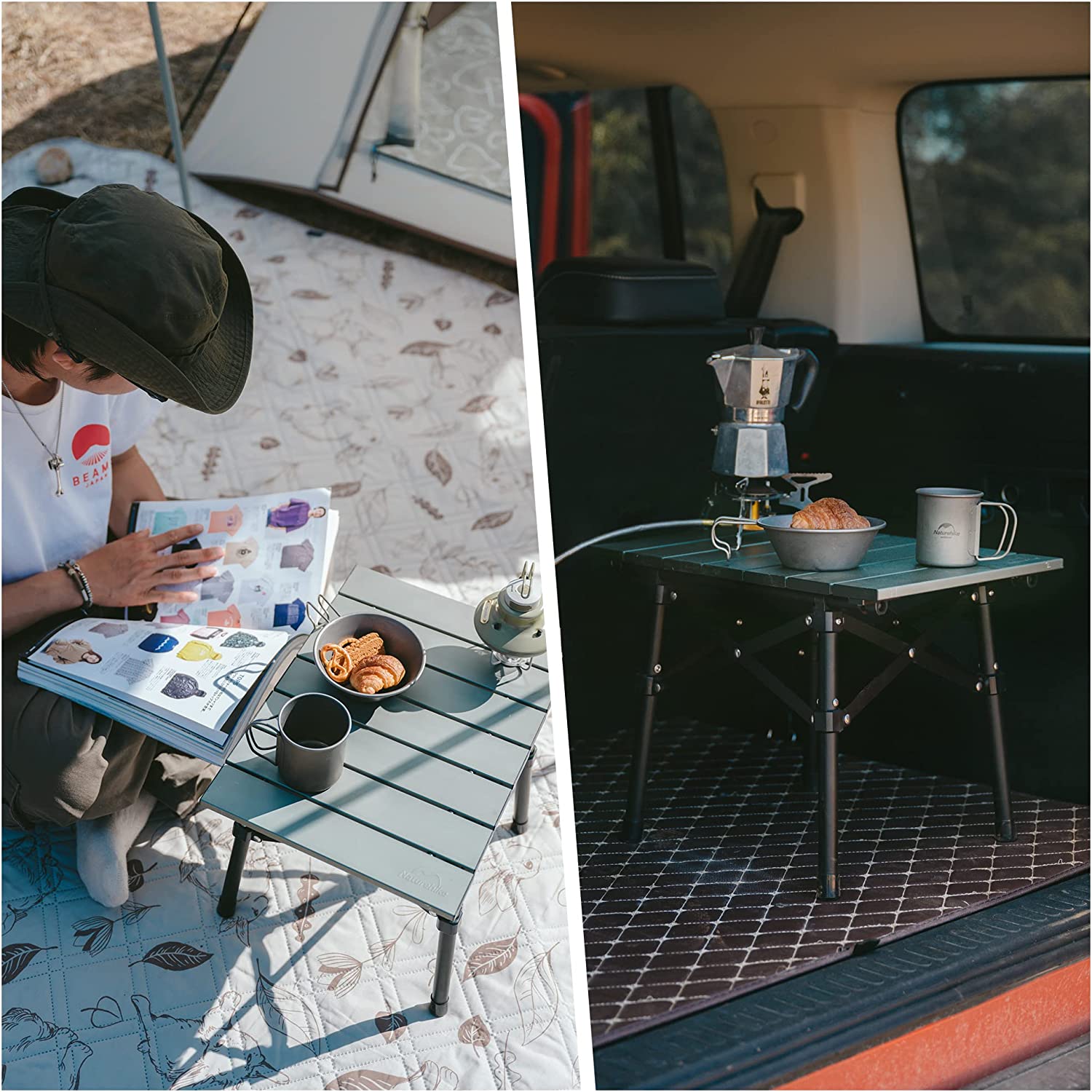 Naturehike公式ショップ アウトドアSquareテーブル  コンパクト 組み立て簡単 耐荷重50kg  折りたたみ 軽量 アルミ -Naturehike