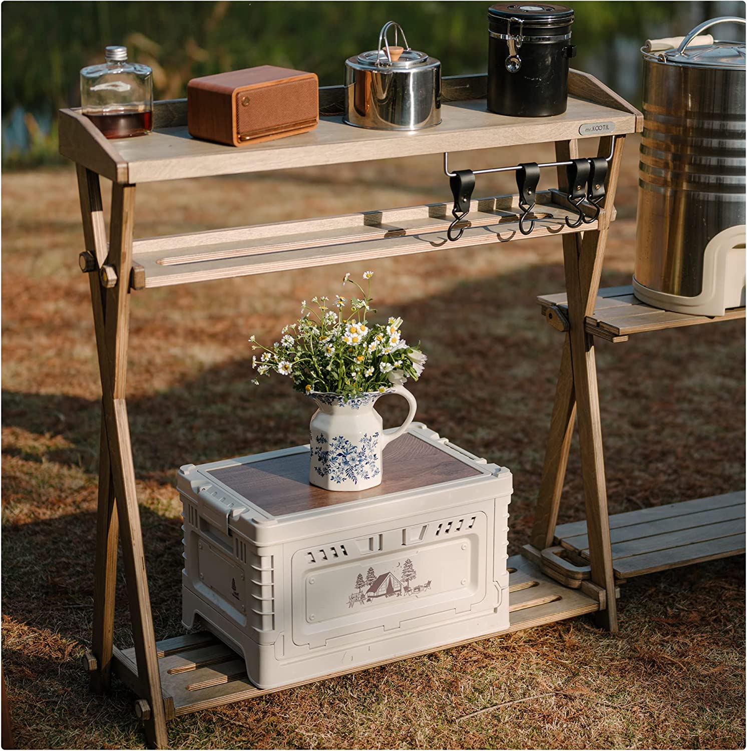 ネイチャーハイク新作収納ボックス  蓋付き 引き出し 3扉付き 強い耐荷重 コンテナ 車載用 折り畳み-Naturehike