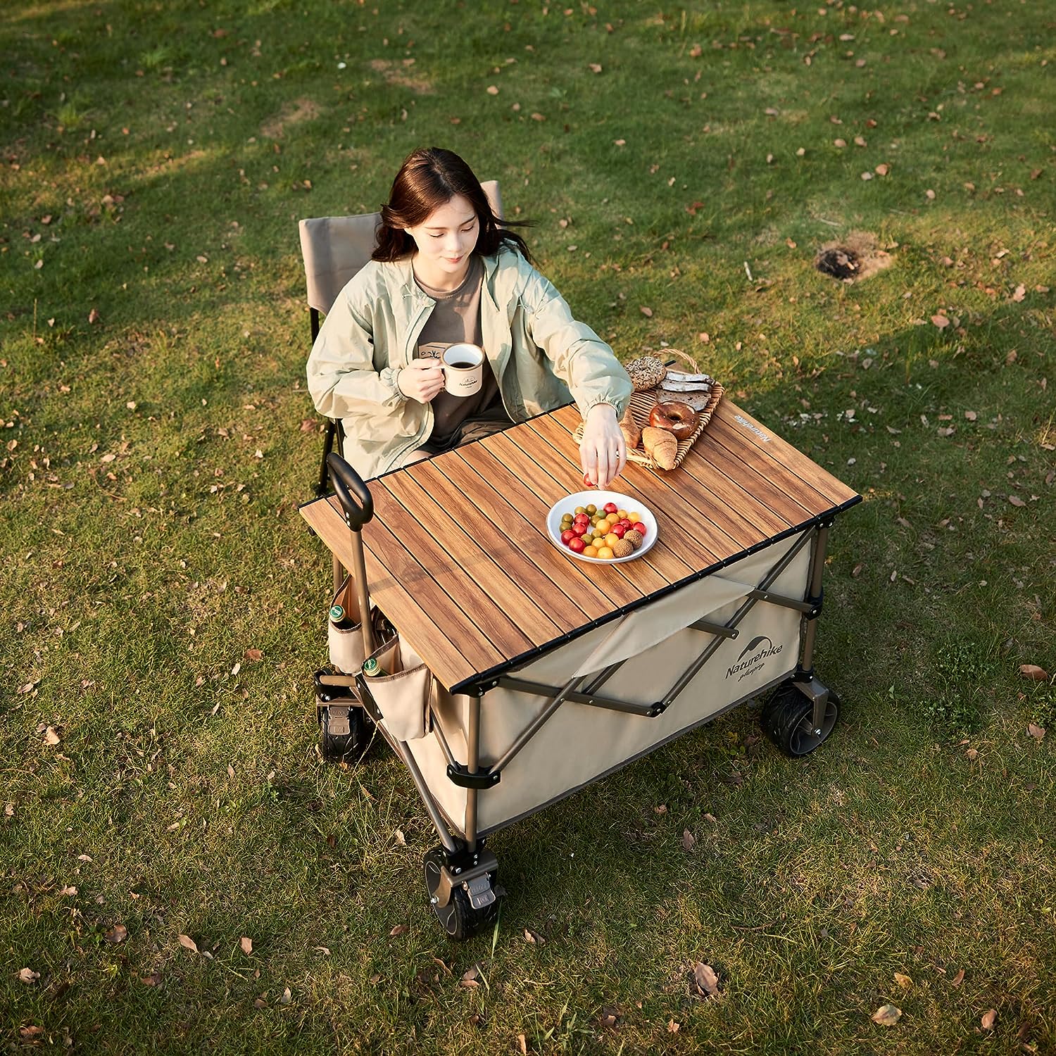 ネイチャーハイク  キャリーワゴン 大容量 186L   耐荷重150kgカバーを取り外し可　軽量-Naturehike