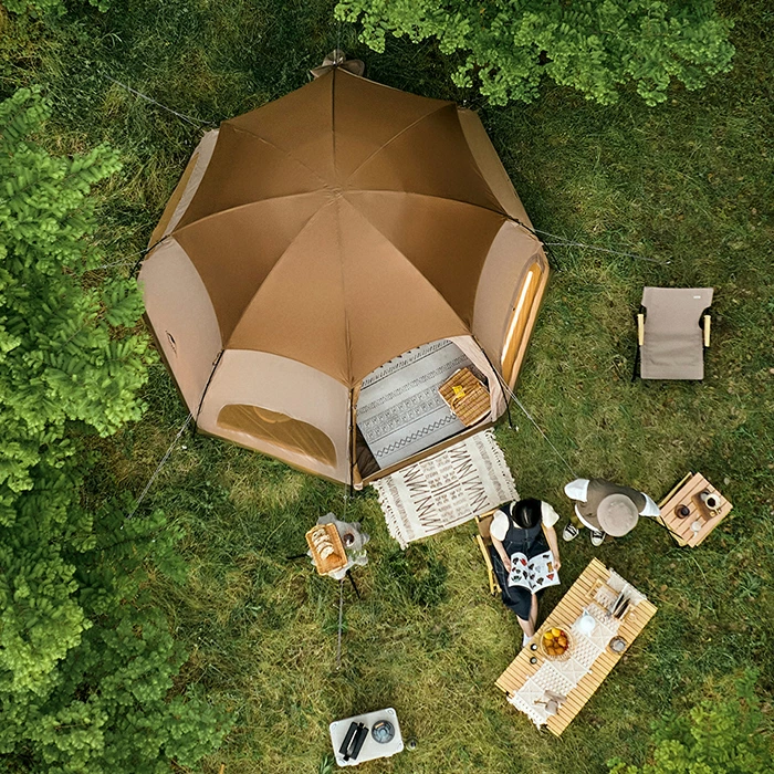 ネイチャーハイク ファミリーテント 4人用 専用グランドシート付き 天井高205cm　-Naturehike