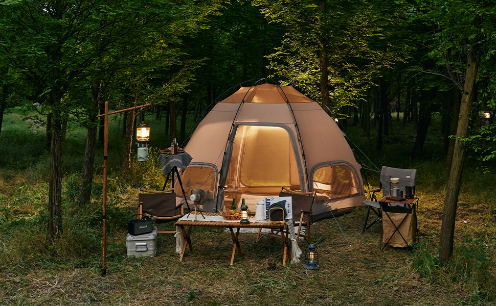 簡易テント 二重層 キャンプテント折りたたみ キャンプ アウトドア 設営簡単