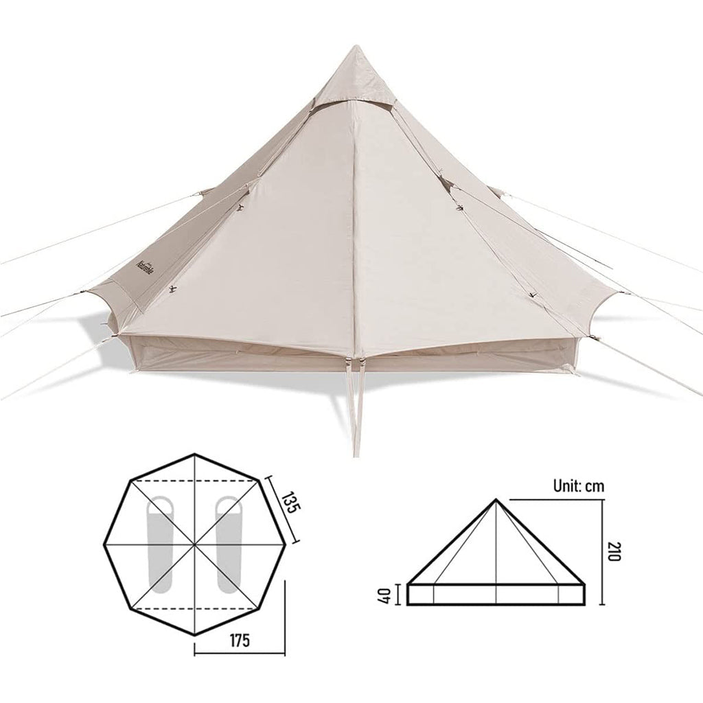ネイチャーハイク コットンピラミッドテント 広いスペース-Naturehike