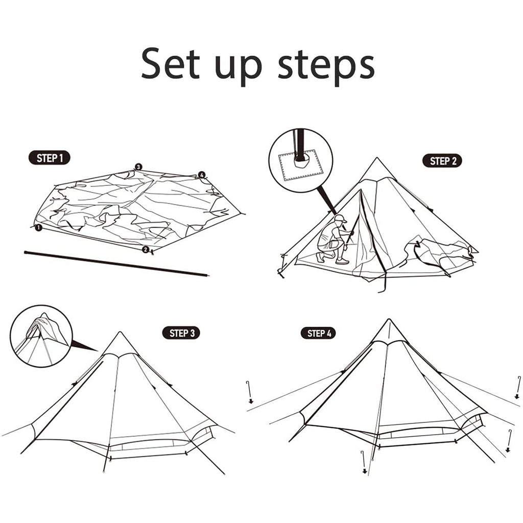 ネイチャーハイク コットンピラミッドテント 広いスペース-Naturehike