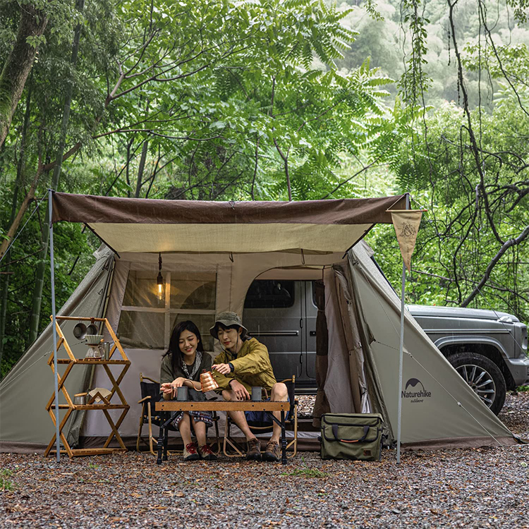 ネイチャーハイク ワンタッチテント Village 5.0ー【2-4人用】 ロッジテント前後出入り可能 カーサイドテント -Naturehike