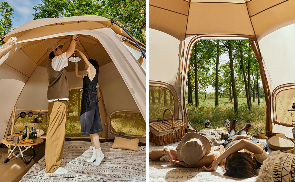 簡易テント 二重層 キャンプテント折りたたみ キャンプ アウトドア 設営簡単