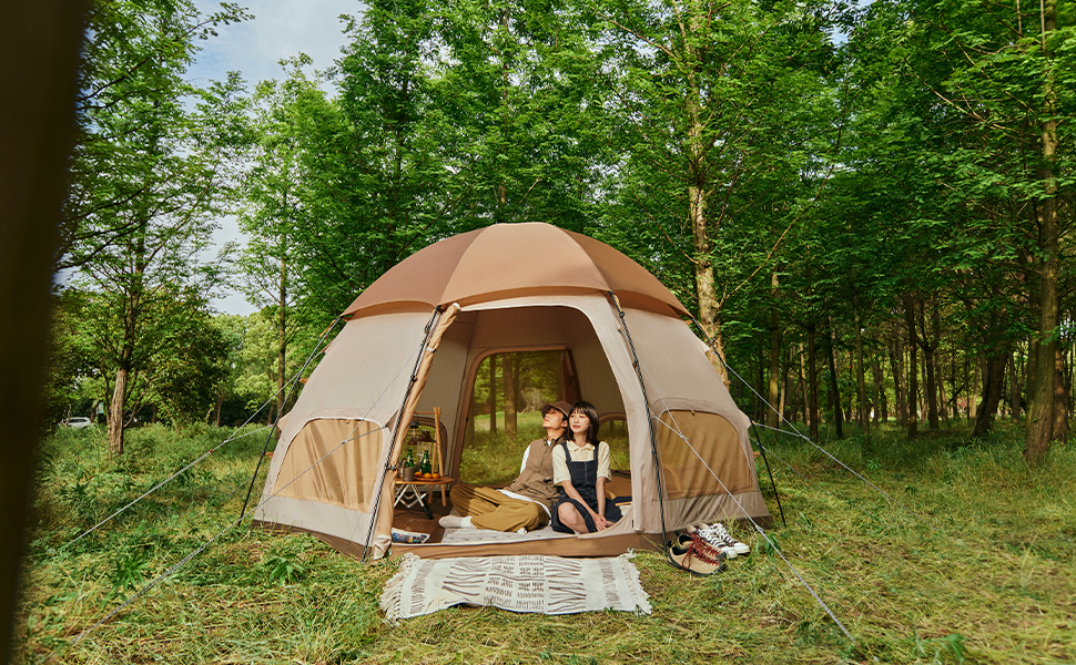 簡易テント 二重層 キャンプテント折りたたみ キャンプ アウトドア 設営簡単