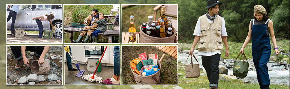 Natuerhike 折りたたみ バケツ 洗濯 足湯 釣りバケツ