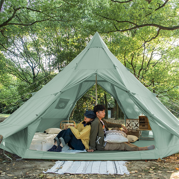 ネイチャーハイク コットンワンポールテント 広いスペース-Naturehike