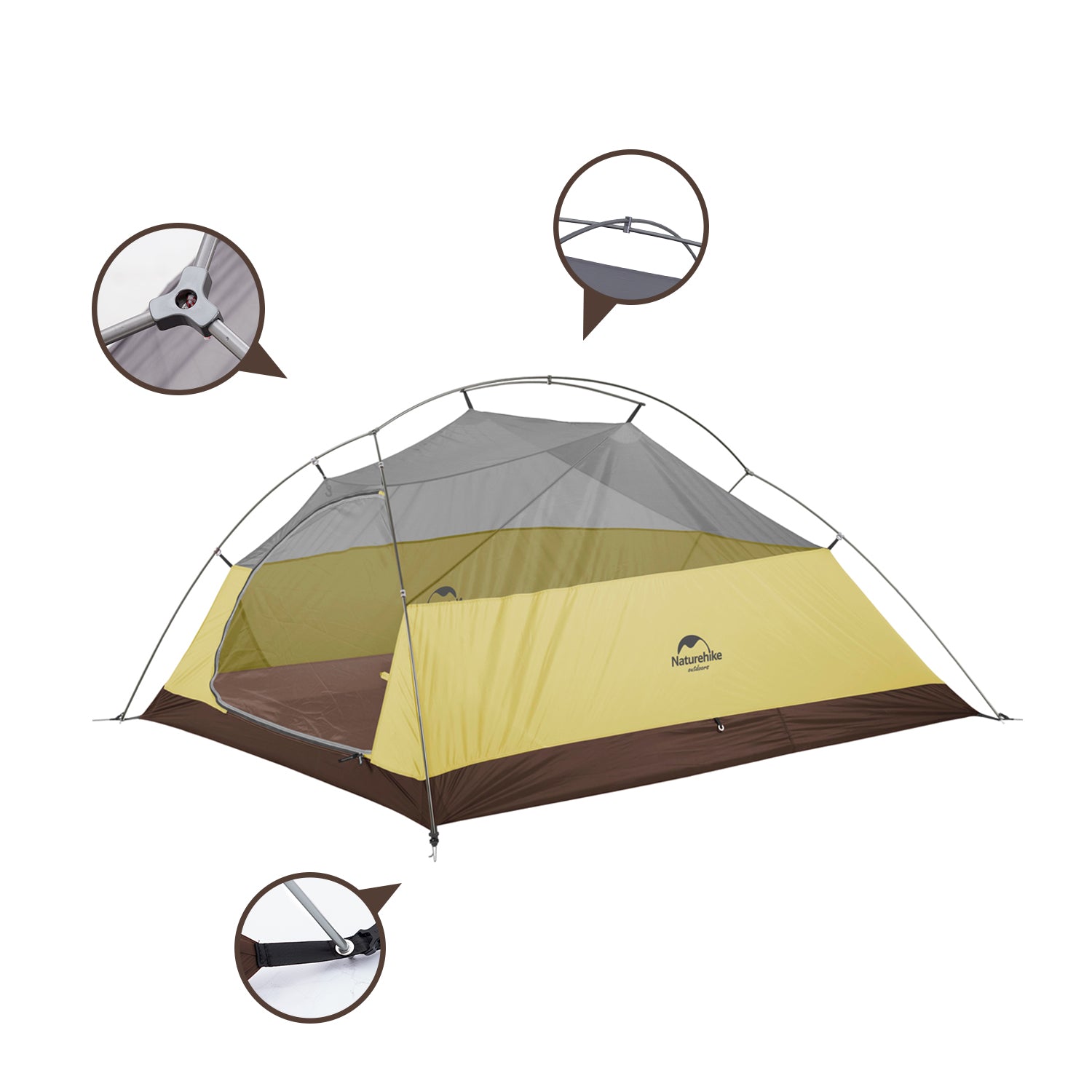 Naturehike Cloud Up3 テント 超軽量 3人用 防水 防風 旅行 二